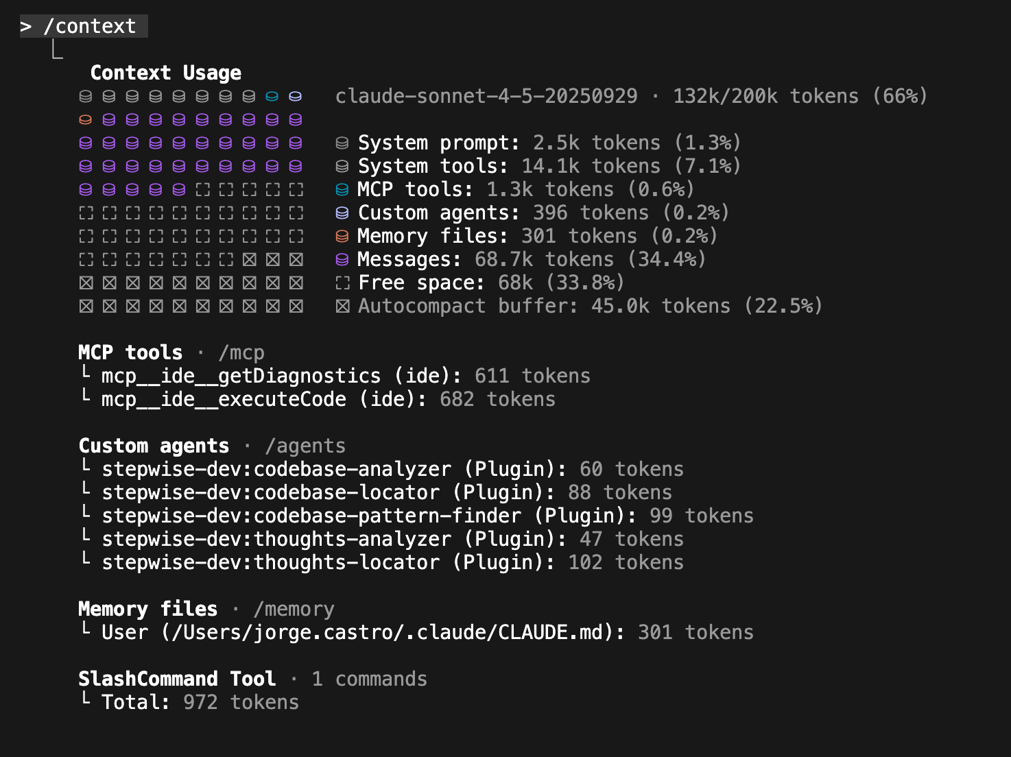 Contexto de Claude Code después de crear el plan