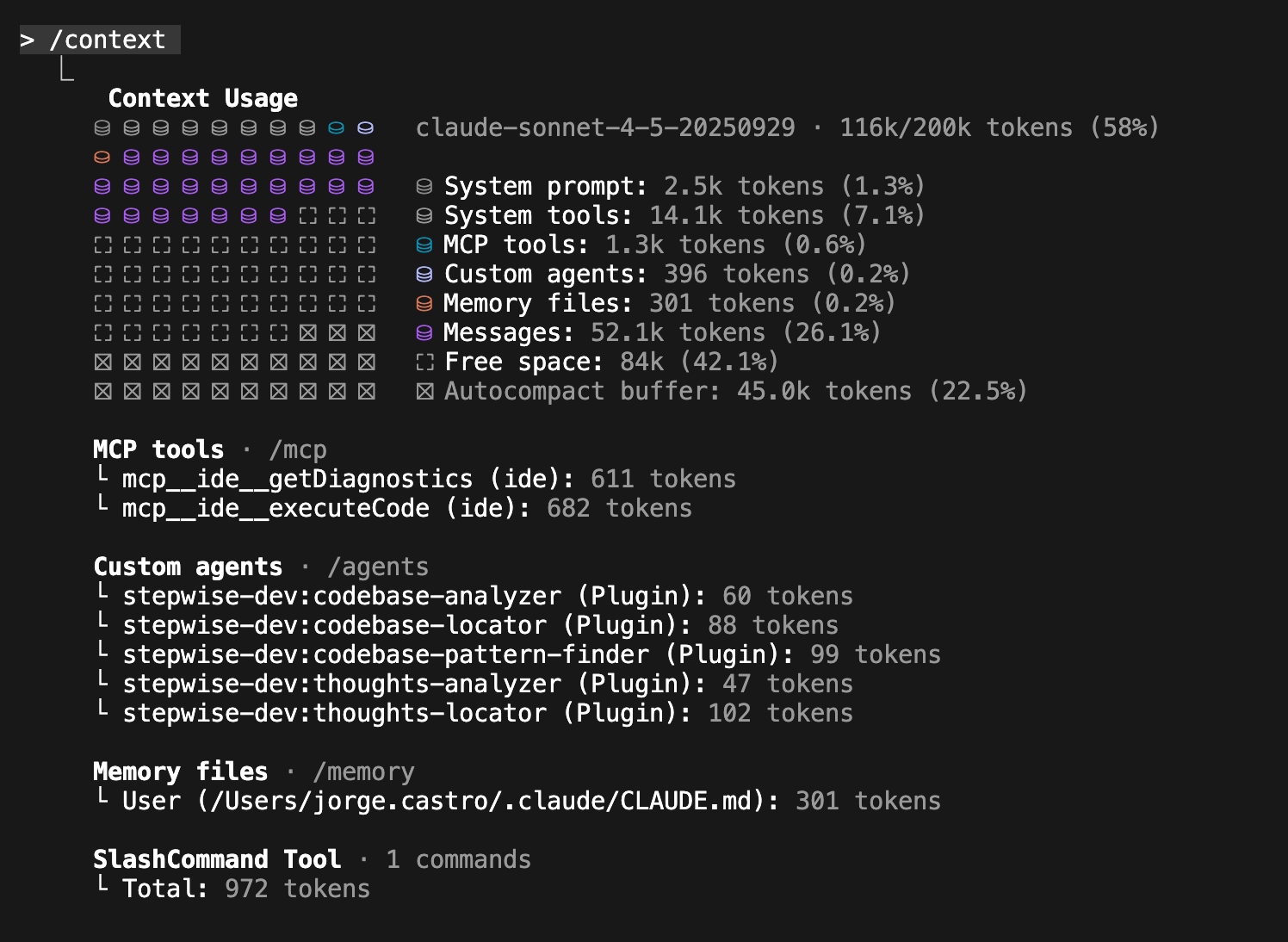 Contexto de Claude Code al implementar solo la fase 1, manteniéndose controlado