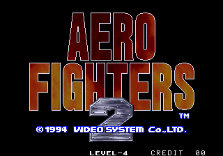 Pantalla de título de Aero Fighters 2