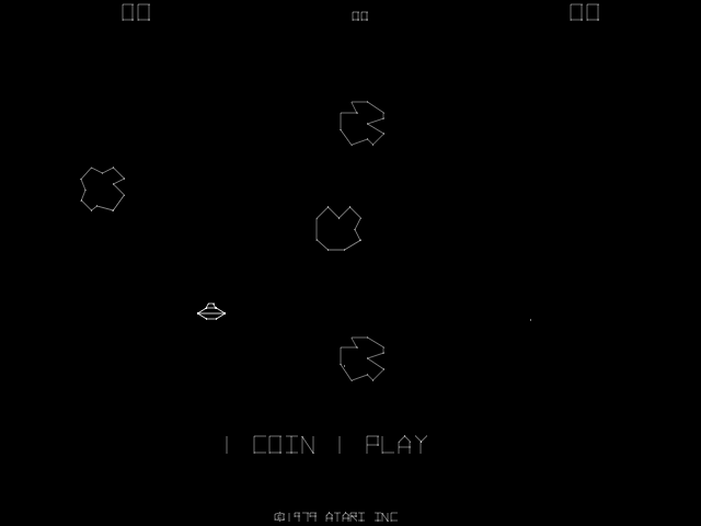 Pantalla de título de Asteroids