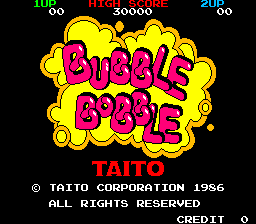 Pantalla de título de Bubble Bobble