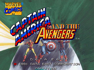 Pantalla de título de Captain America and the Avengers