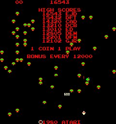 Pantalla de título de Centipede