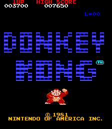 Pantalla de título de Donkey Kong