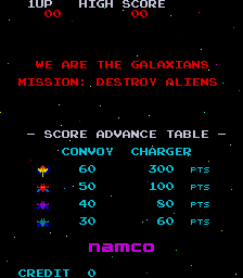 Pantalla de título de Galaxian