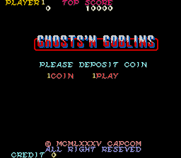 Pantalla de título de Ghosts'n Goblins