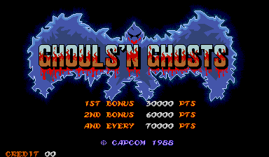 Pantalla de título de Ghouls'n Ghosts