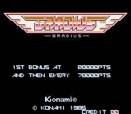 Pantalla de título de Gradius