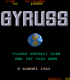 Pantalla de título de Gyruss