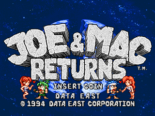 Pantalla de título de Joe & Mac Returns