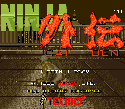 Pantalla de título de Ninja Gaiden