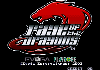 Pantalla de título de Rage of the Dragons