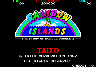 Pantalla de título de Rainbow Islands
