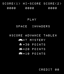 Pantalla de título de Space Invaders