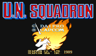 Pantalla de título de U.N. Squadron