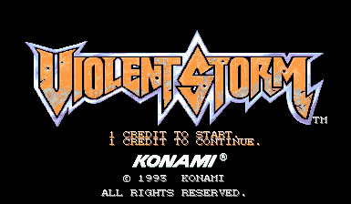 Pantalla de título de Violent Storm