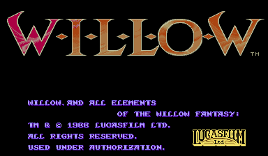 Pantalla de título de Willow