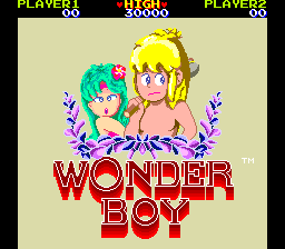 Pantalla de título de Wonder Boy
